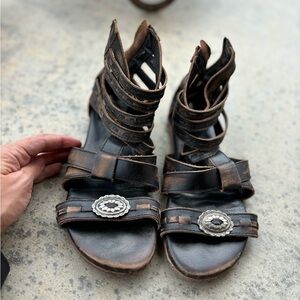 Freebird zip up gladiator type concho sandal
